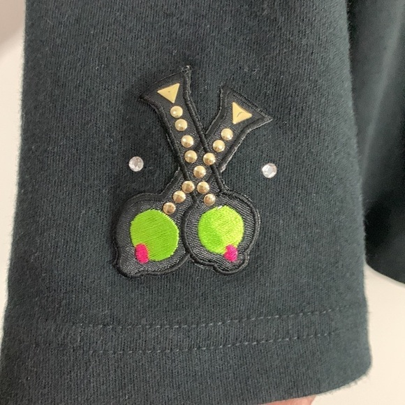 Bleu Bayou black embellished Martini top, Sz XL, couple missing “beads” - Picture 2 of 8